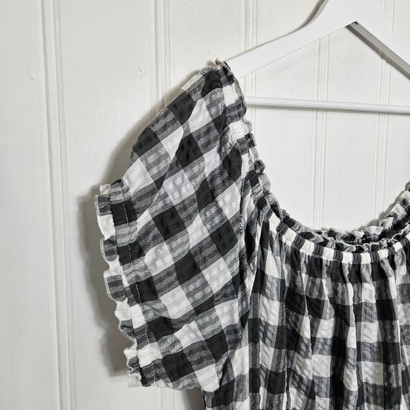 Torrid Off Shoulder Gingham Seersucker Midi Dress 3X Pockets Cottagecore - Picture 6 of 16